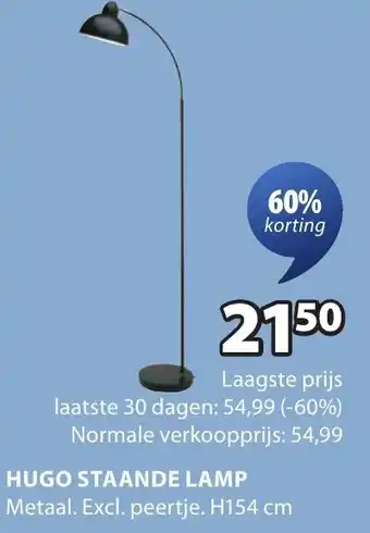 Jysk Hugo staande lamp aanbieding