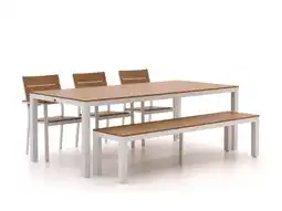 Kees Smit Bellagio Fidenza 220cm dining tuinset met bank 5-delig stapelbaar aanbieding