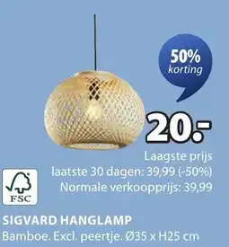 Jysk Sigvard hanglamp aanbieding