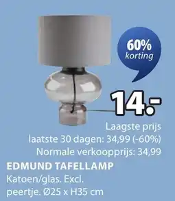 Jysk Edmund tafellamp aanbieding