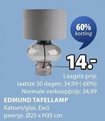 Jysk Edmund tafellamp aanbieding