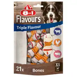 Zooplus 3 + 1 Gratis! 8 in 1 Triple Flavour Twisted Sticks - Kauwbotten XS (4 x 21 Stuks) aanbieding