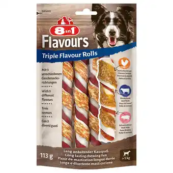 Zooplus 3 + 1 Gratis! 8 in 1 Triple Flavour Twisted Sticks - Rolls Kauwsticks (4 x 3 Stuks) aanbieding