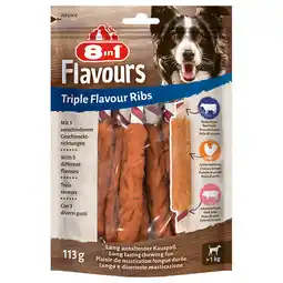 Zooplus 3 + 1 Gratis! 8 in 1 Triple Flavour Twisted Sticks - Ribs Kauwsticks (4 x 6 Stuks) aanbieding