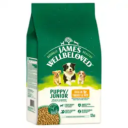 Zooplus James Wellbeloved Junior Dog Hypoallergenic Kalkoen & Rijst - 12 kg aanbieding