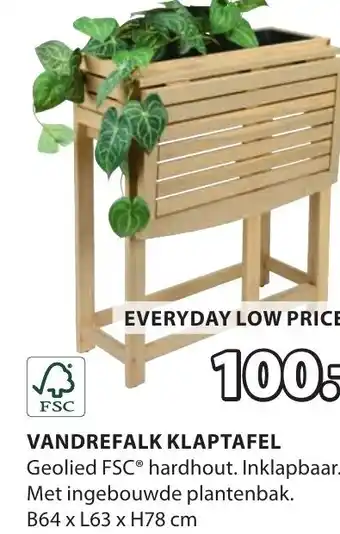 Jysk Vandrefalk klaptafel aanbieding