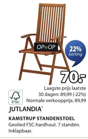 Jysk Kamstrup standenstoel aanbieding