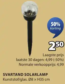 Jysk Svartand solarlamp aanbieding