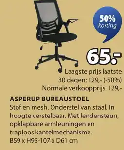 Jysk Asperup bureaustoel aanbieding