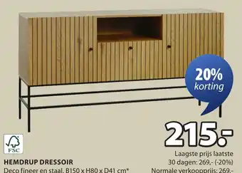 Jysk Hemdrup dressoir aanbieding