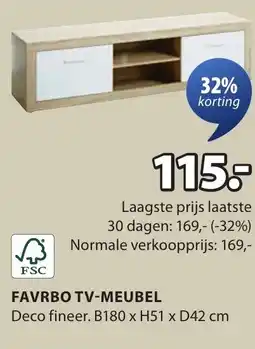 Jysk Favrbo tv meubel aanbieding