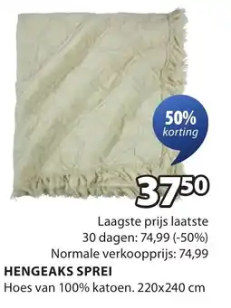Jysk Hengeaks sprei aanbieding