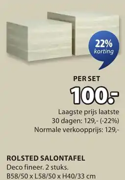 Jysk Rolsted salontafel aanbieding