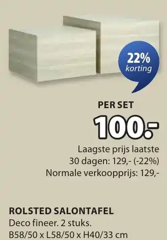 Jysk Rolsted salontafel aanbieding