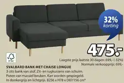 Jysk Svalbard bank met chaise longue aanbieding