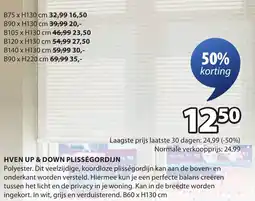 Jysk Hven up & down plisségordijn aanbieding