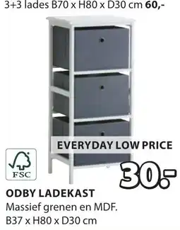 Jysk Odby ladekast aanbieding