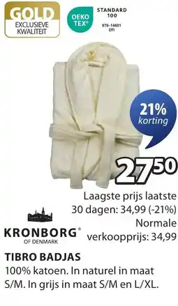 Jysk Tibro badjas aanbieding