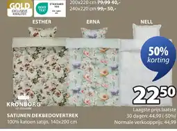 Jysk Satijnen dekbedovertrek aanbieding