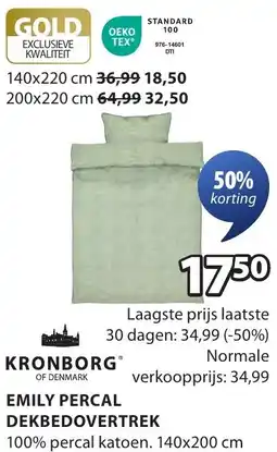 Jysk Emilky percal dekbedovertrek aanbieding