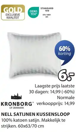 Jysk Nell satijnen kussensloop aanbieding