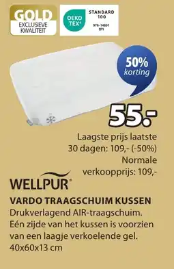 Jysk Vardo traagschuim kussen aanbieding