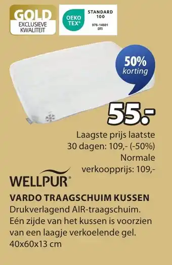 Jysk Vardo traagschuim kussen aanbieding