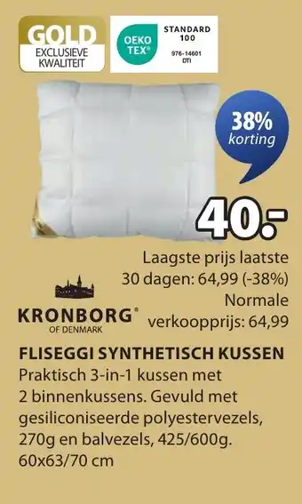 Jysk Fliseggi synthetisch kussen aanbieding