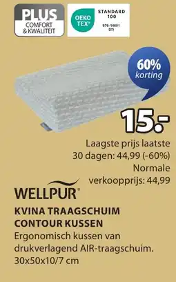 Jysk Kvina traagschuim contour kussen aanbieding