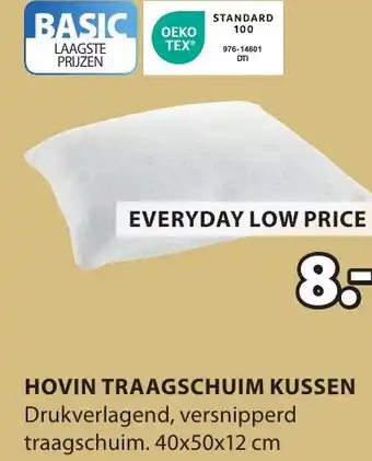 Jysk Hovin traagschuim kussen aanbieding