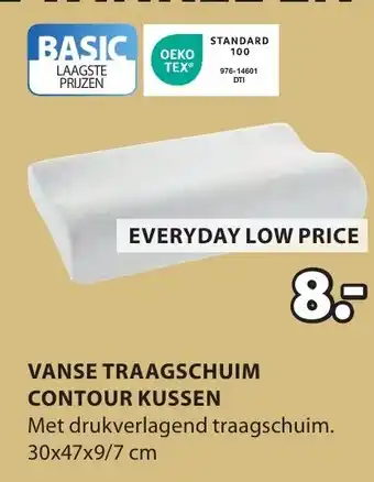Jysk Vanse traagschuim contour kussen aanbieding