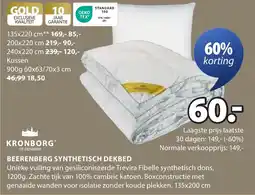 Jysk Beerenberg synthetisch dekbed aanbieding