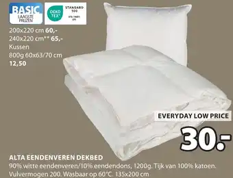 Jysk Alta eendenveren dekbed aanbieding