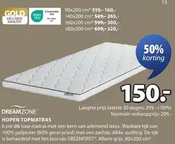 Jysk Hopen topmatras aanbieding