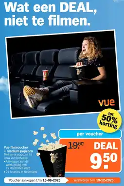 Albert Heijn Vue filmvoucher + medium popcorn aanbieding