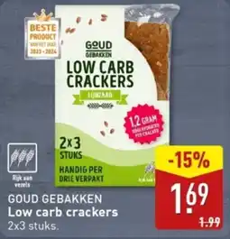 ALDI Goud Gebakken Low carb crackers aanbieding