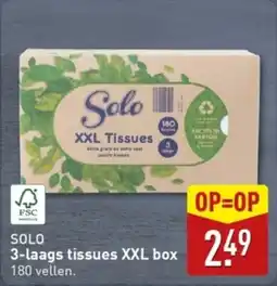 ALDI Solo 3 laags tissues XXL box aanbieding