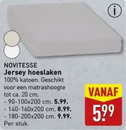 ALDI Novitesse Jersey hoeslaken aanbieding