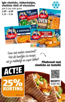 Poiesz Iglo vissticks, lekkerbekjes, vissticks rösti of viscuisine aanbieding