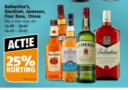Poiesz Ballantine's, Glenlivet, Jameson, Four Rose, Chivas aanbieding
