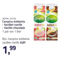 Van Hoeckel Campina dubbelvla aardbei-vanille aanbieding
