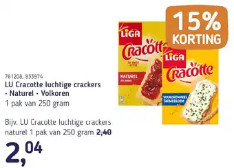 Van Hoeckel LU Cracotte luchtige crackers naturel aanbieding