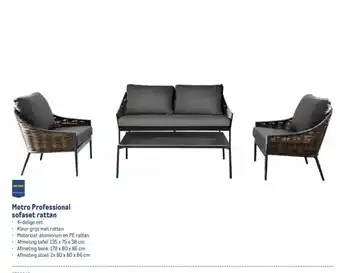 Makro Metro Professional sofaset rattan aanbieding