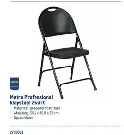Makro Metro Professional Klapstoel zwart aanbieding