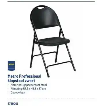 Makro Metro Professional Klapstoel zwart aanbieding