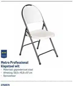 Makro Metro Professional Klapstoel wit aanbieding