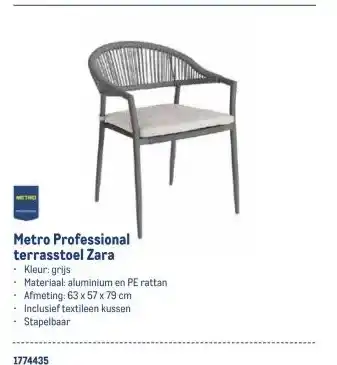 Makro Metro Professional terrasstoel Zara aanbieding