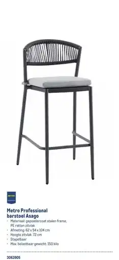 Makro Metro Professional barstoel Asago aanbieding