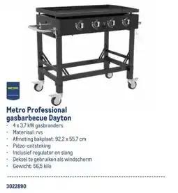 Makro Metro Professional gasbarbecue Dayton aanbieding