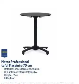 Makro Metro Professional tafel Massini 70 cm aanbieding